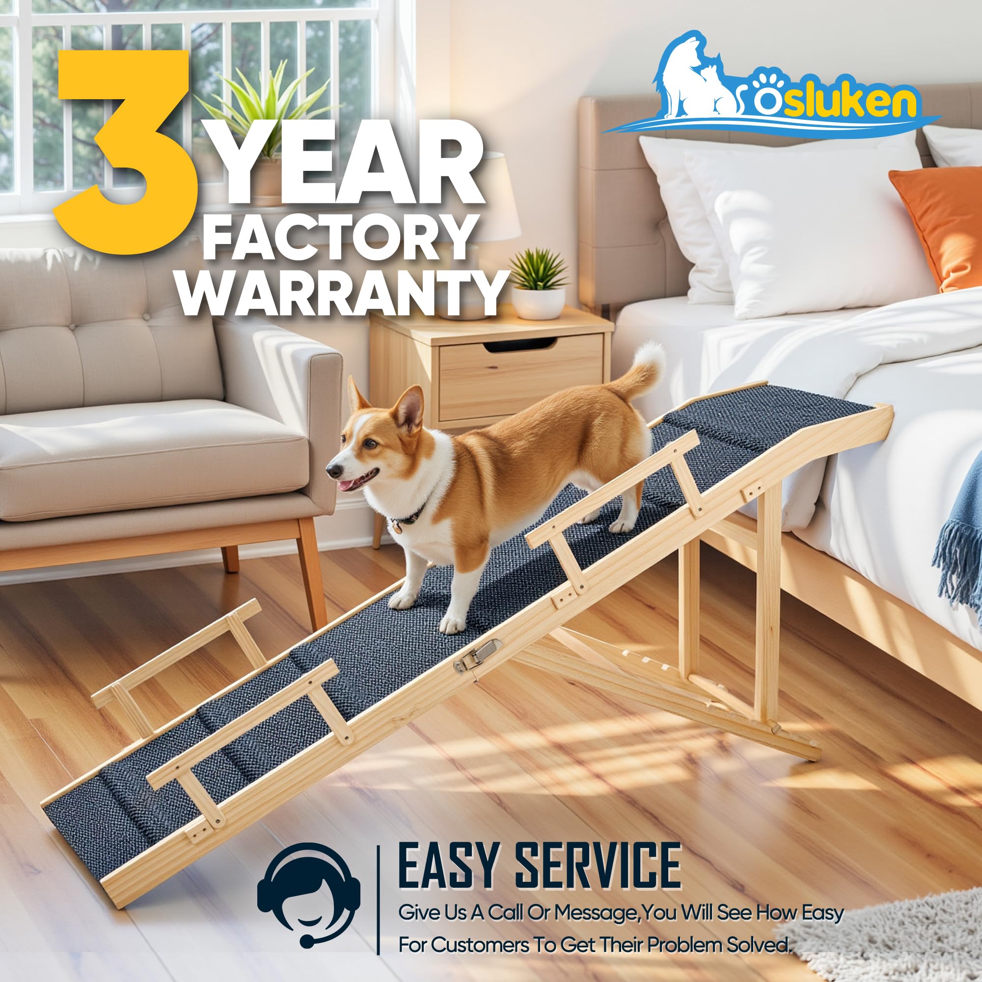 Tsukiko dog ramp fits cars and rooms for travel