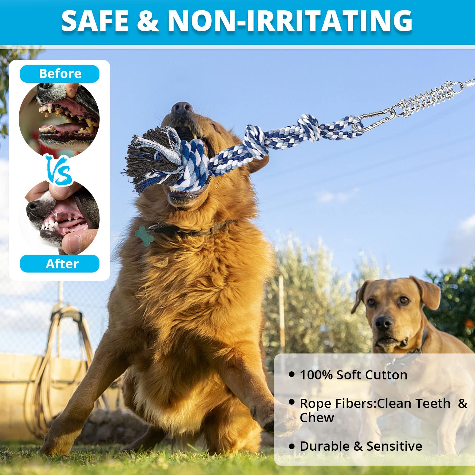 TT TRSMIMA rope pull toy 22in for medium-to-large dogs enhancing jaw strength.