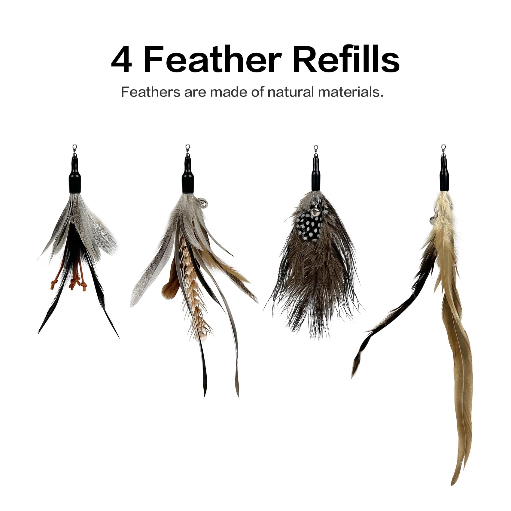 TTcat Cat Feather Refills natural feathers for varied chase moments.