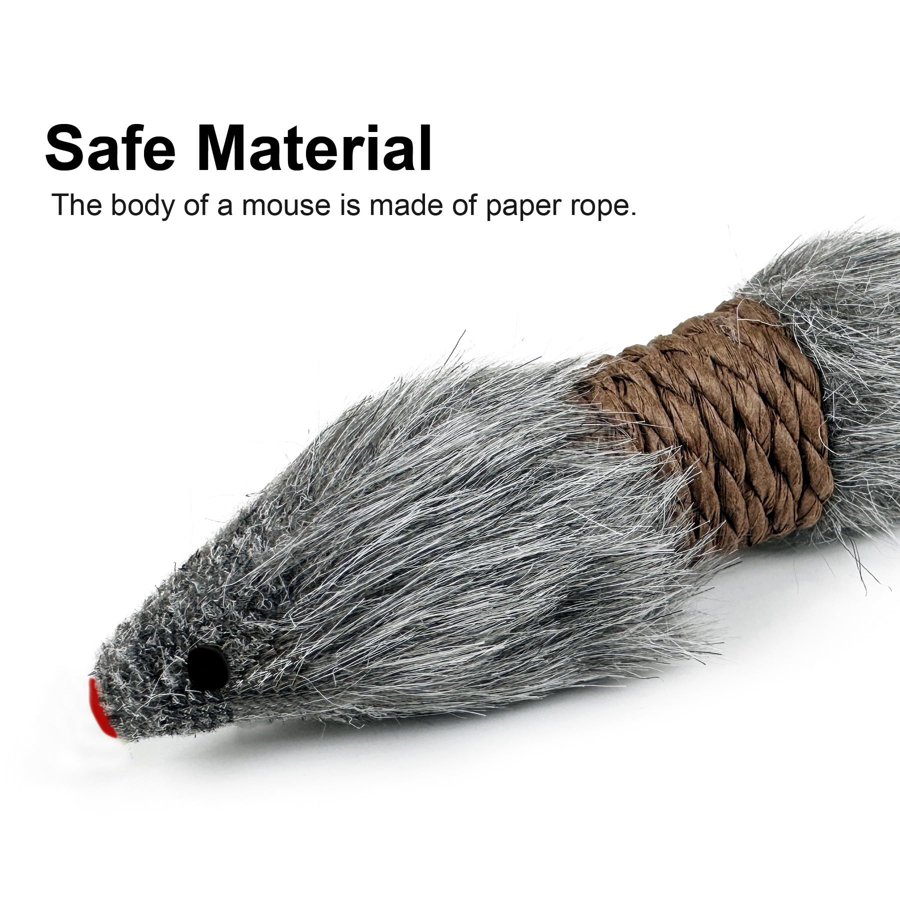 TTcat cat mice toy long-tail detail highlights realistic kick action to entice chasing.