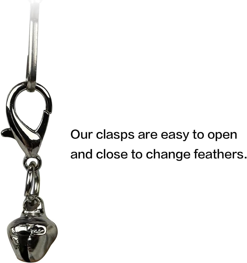 TTcat cat wand attachments easy-swap clasp enables quick feather changes during play.