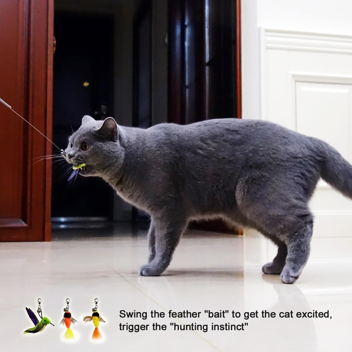 TTcat cat wand attachments natural-feather materials deliver soft safe engaging playtime.