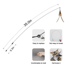 TTcat Cat Wand feathers closeup highlights natural materials and refills