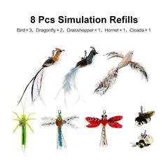 TTcat feather-refills eight-feathers birds-insects offer enrichment and varied play sessions.