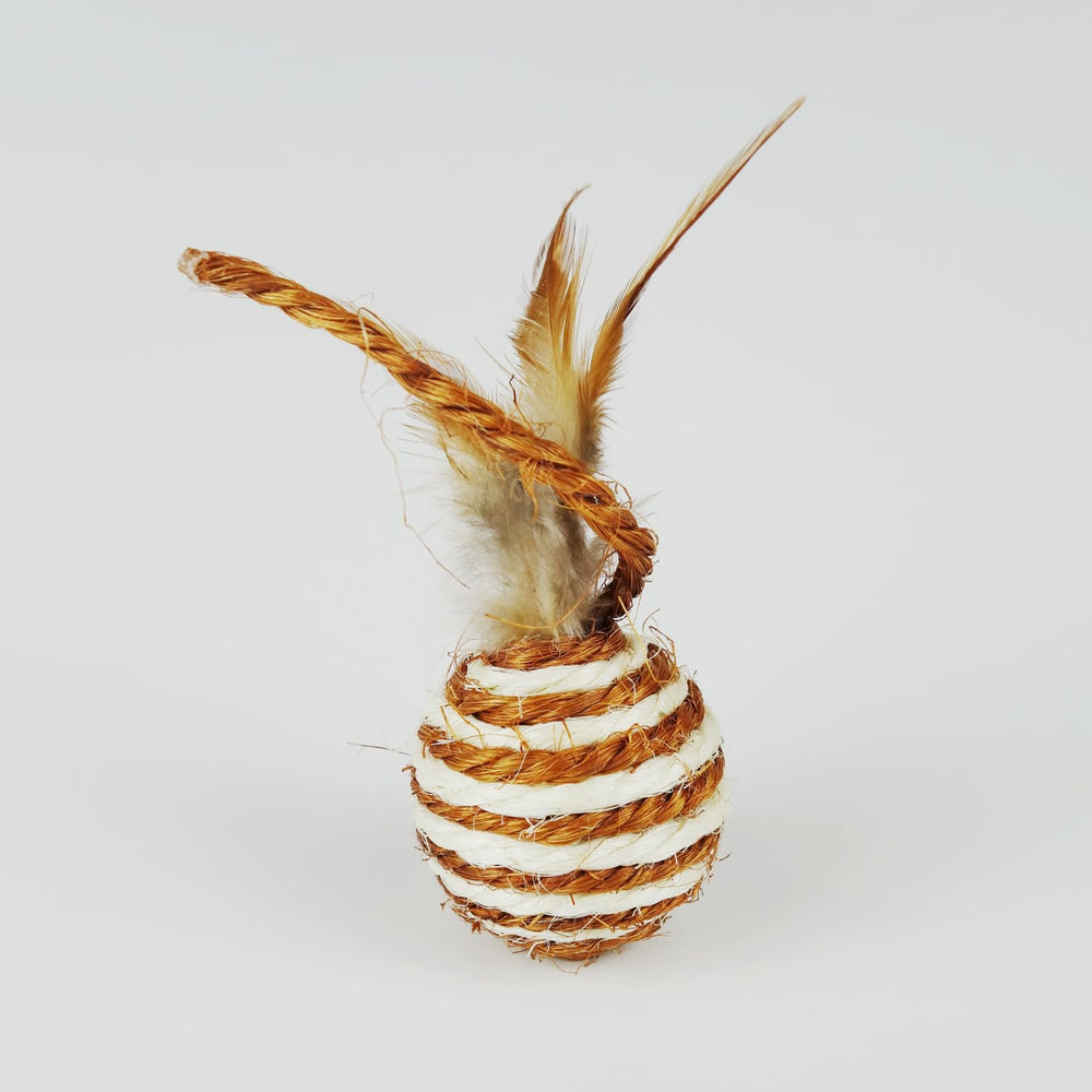 TTcat feather detail image hints at prey-like flutter to entice pouncing.