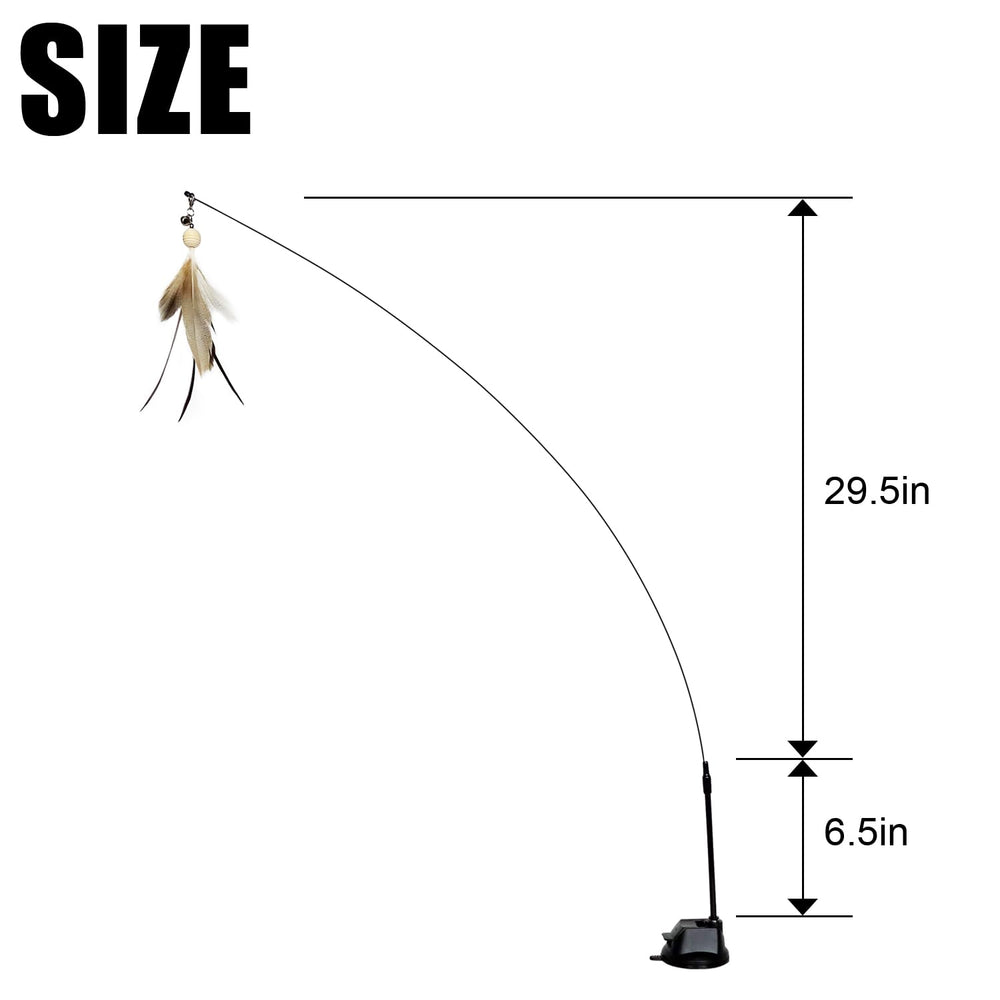 TTcat wire-fishing-rod provides long reach for wide indoor play.