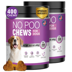 TTIXRL 400 Chews No Poo packaging shows long-term dog deterrent supply