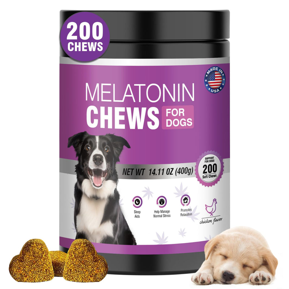TTIXRL calming melatonin for dogs bottle promotes relaxed evenings for anxious pets.