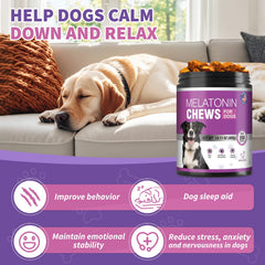 TTIXRL calming melatonin dog chews closeup shows bite-sized calming treats for sleep support.