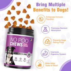 TTIXRL No Poo chews chicken flavor close-up with tasty texture for dogs.