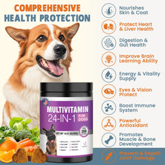 TTLXBL 24-in-1 dog vitamins chewables closeup reveals textured daily chews