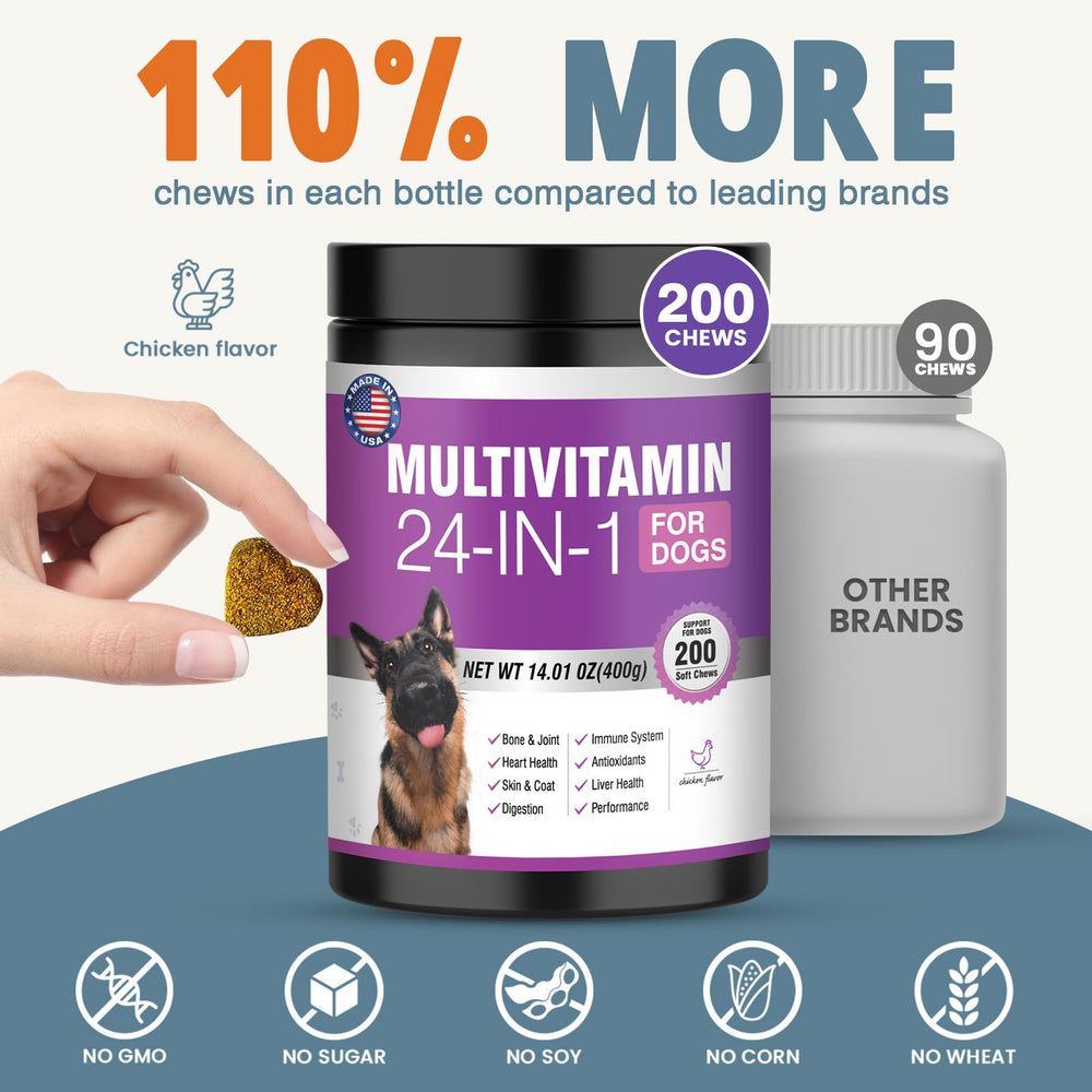 TTLXBL 24-in-1 dog vitamins glucosamine chondroitin shot conveys joint comfort potential