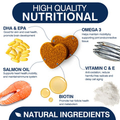 TTLXBL dog shedding support chews image suggesting a shinier, healthier coat.