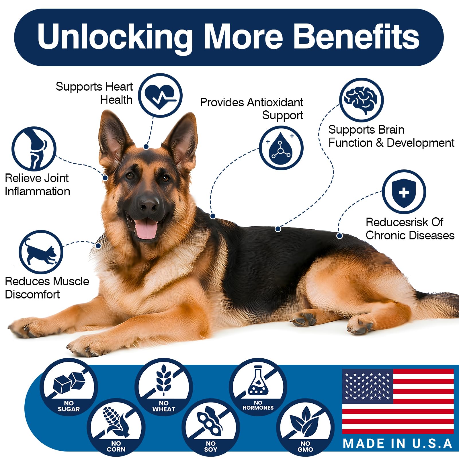 TTLXBL heart health omega-3 chews hinting at overall wellness for dogs.