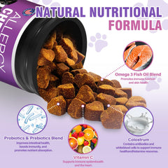 TTLXRI Dog Allergy Chews chicken-flavor treats tempt dogs while soothing itch symptoms.