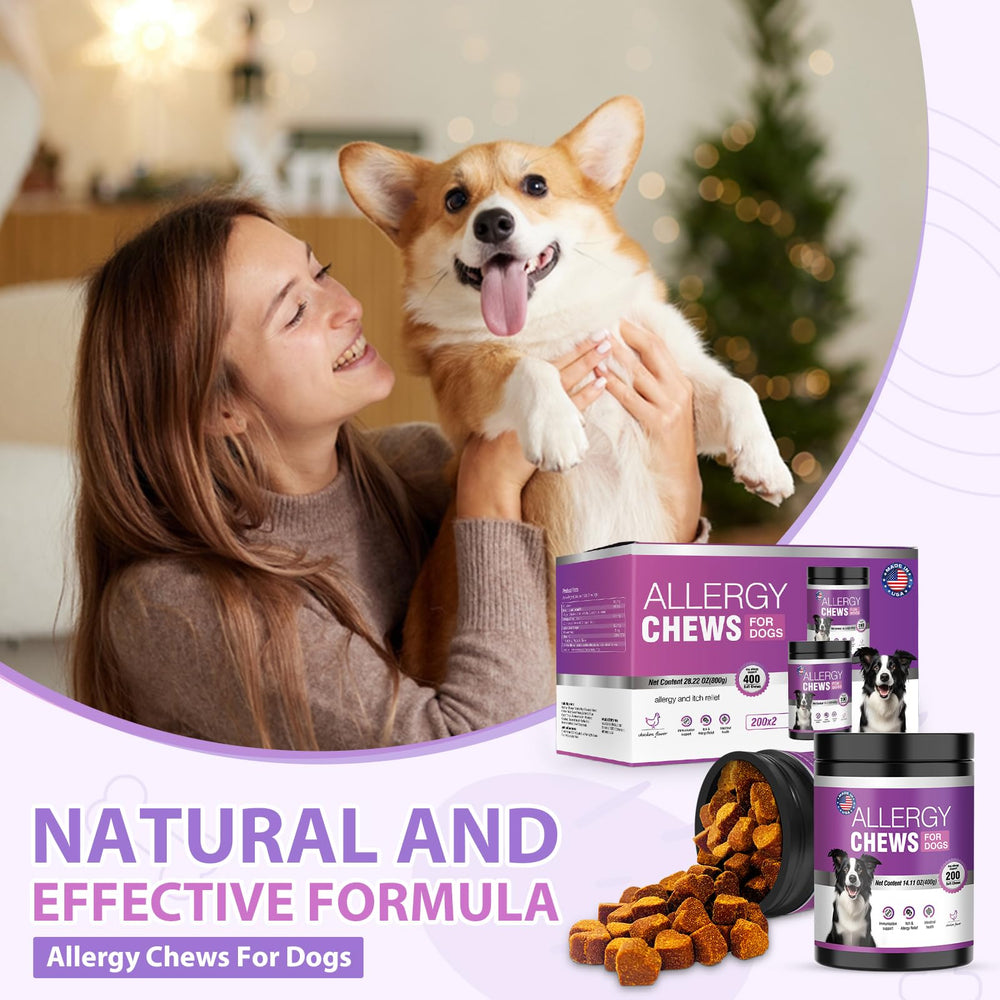 TTLXRI Dog Allergy Chews probiotics – aids digestion and immune support.