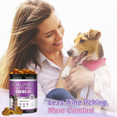 TTLXRL ingredients graphic shows chicken-based chews for sensitive-skin support.