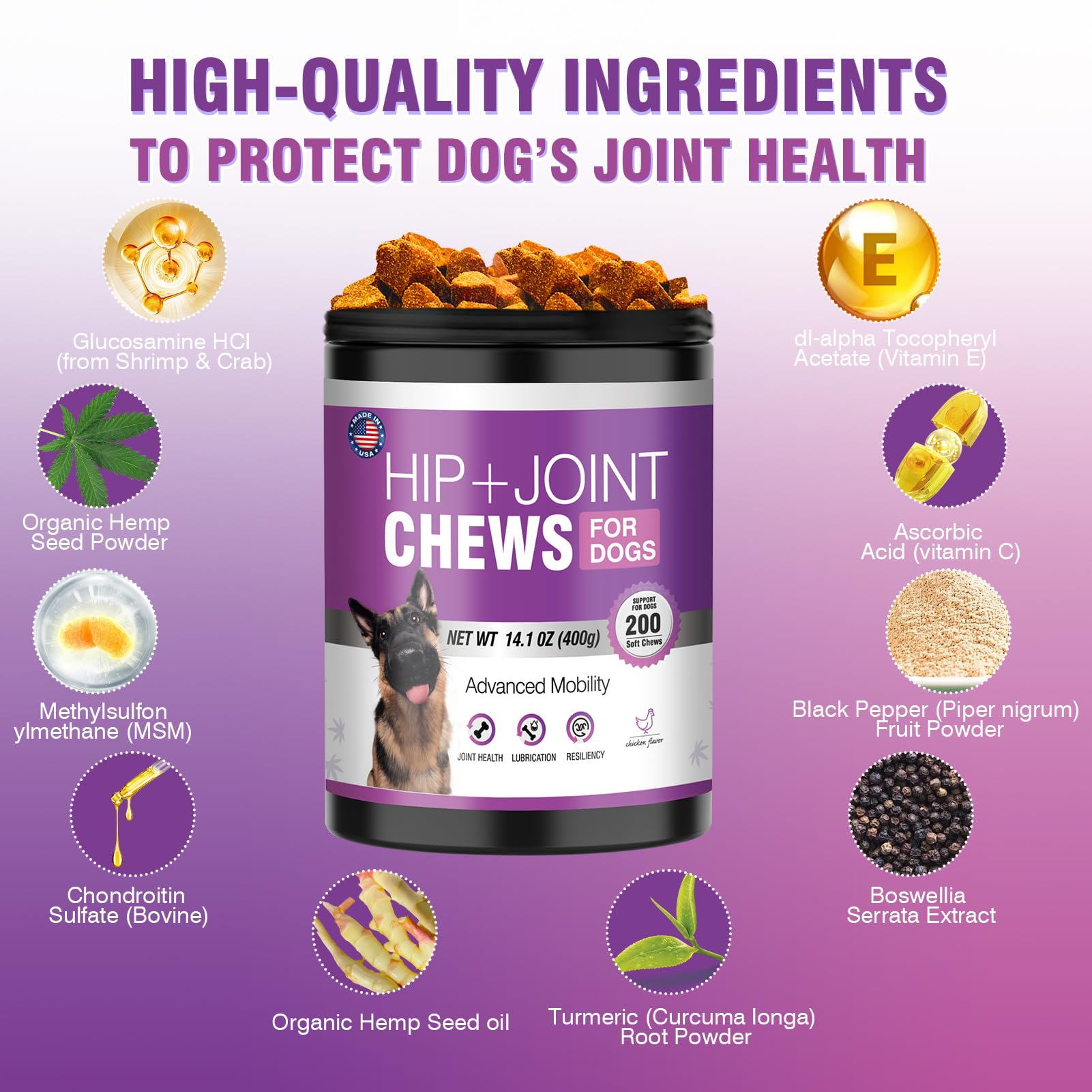 TTLXRL chicken-flavored dog joint treats are easy to feed at mealtime.