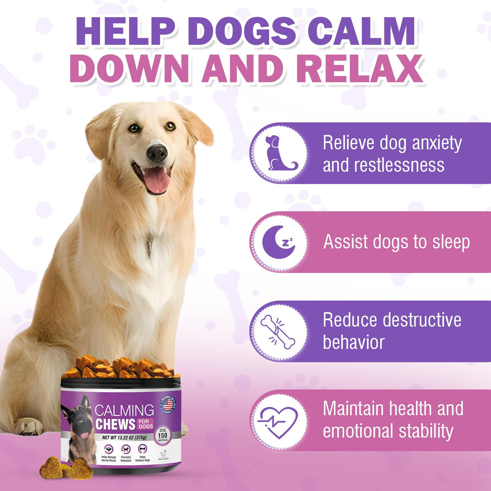 TTLXRL dog calming chews chicken-flavor pack boosts appetite during stressful moments.