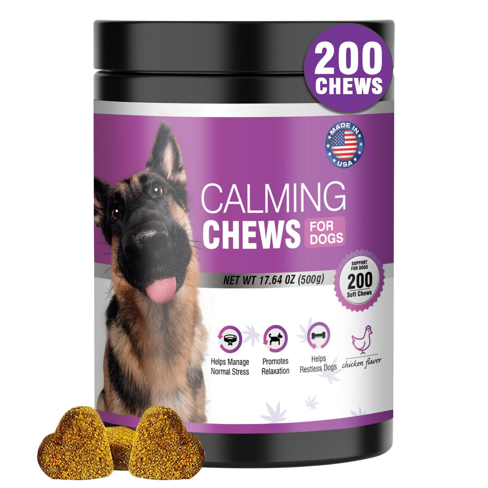 TTLXRL hemp calming chews 200ct packshot showing long-term anxiety support packaging
