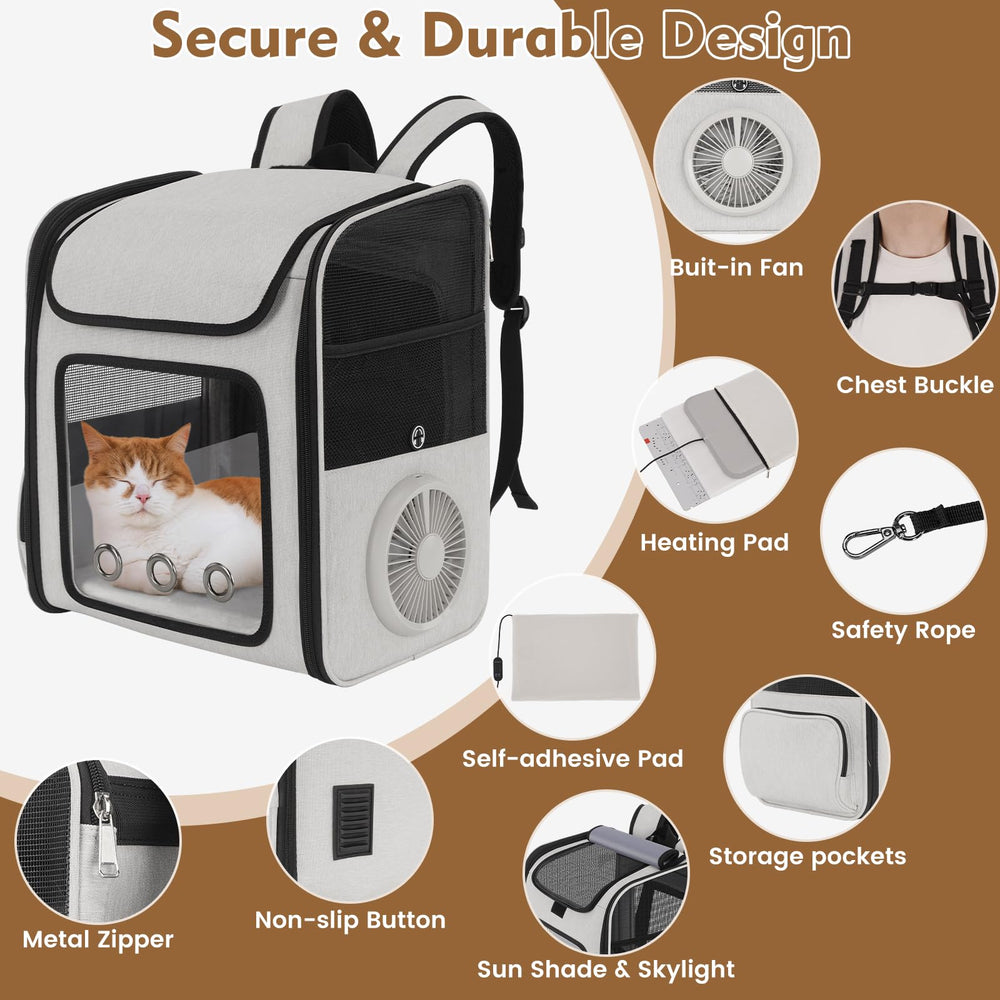 TTPet ergonomic shoulder straps support comfortable wear for long journeys.
