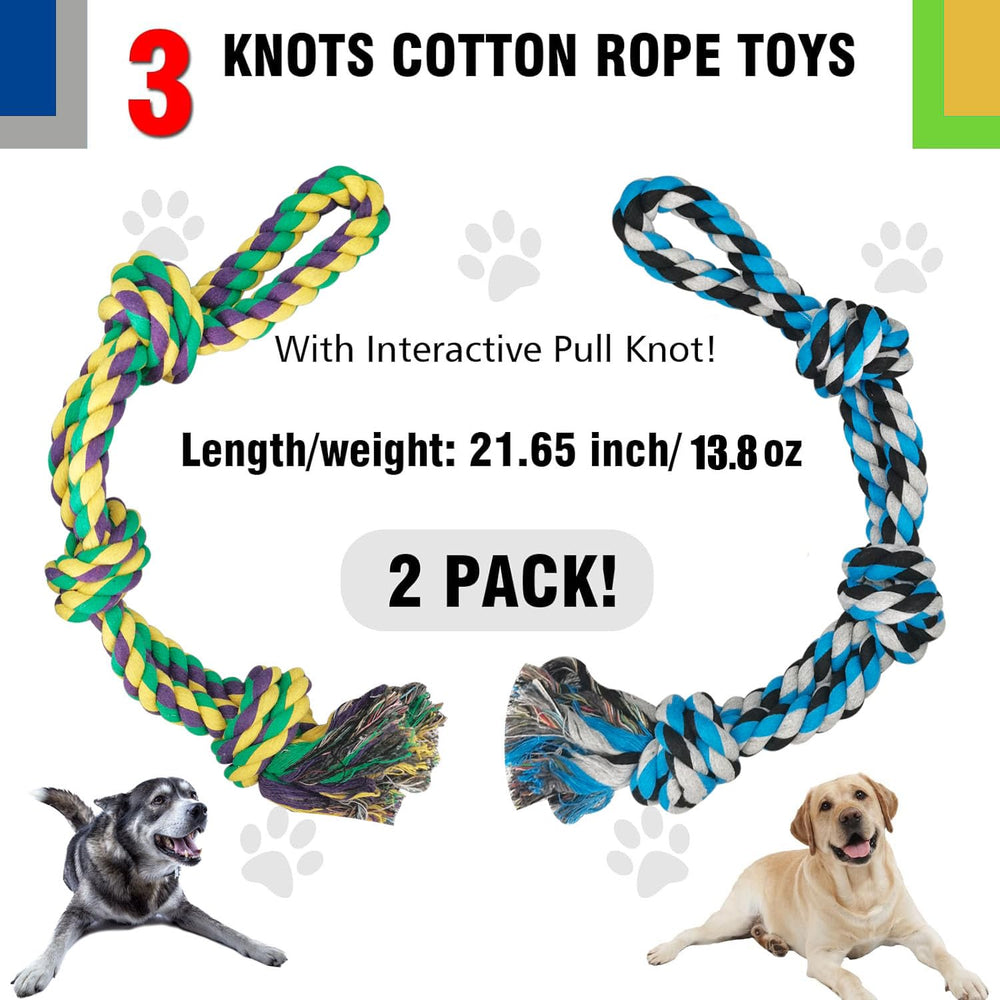 TUAHOO dog rope toy large-dog-use showing durable material and 55cm length for safe play