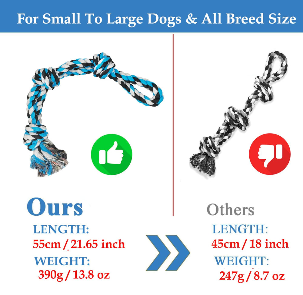 TUAHOO dog rope toy tug-war action capturing dynamic play and knot strength