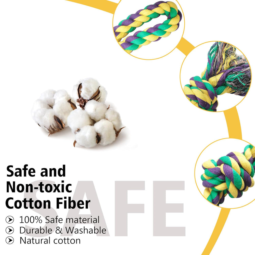 TUAHOO two-pack dog rope toy colorful knots promoting interactive play and chewing relief