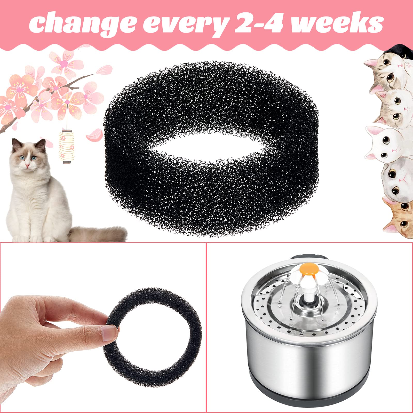 Tuanse fountain filtration in action reduces dust and hair in water