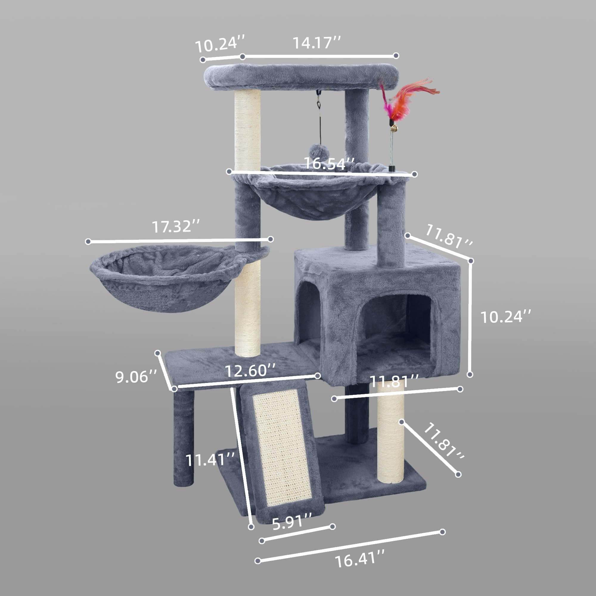 Tuaoeef cat tree scratching posts and pads support healthy claws and play.