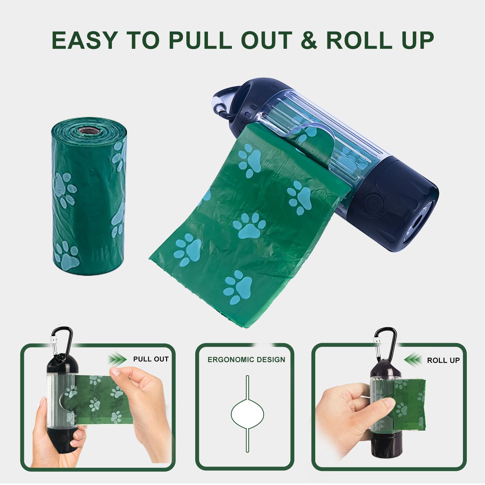 Tubasion 30 dog poop bags rolls included for quick refills