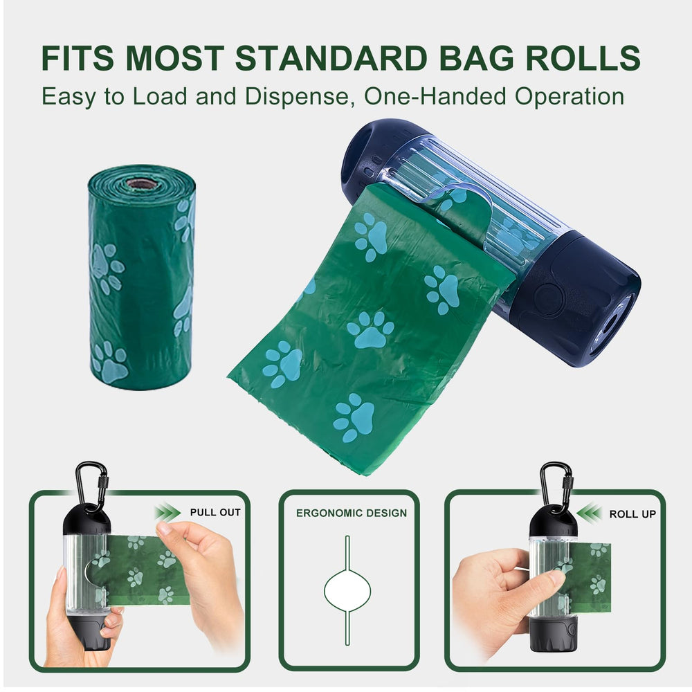Tubasion 3-in-1 dog poop bag holder with two dispensers saves time on walks