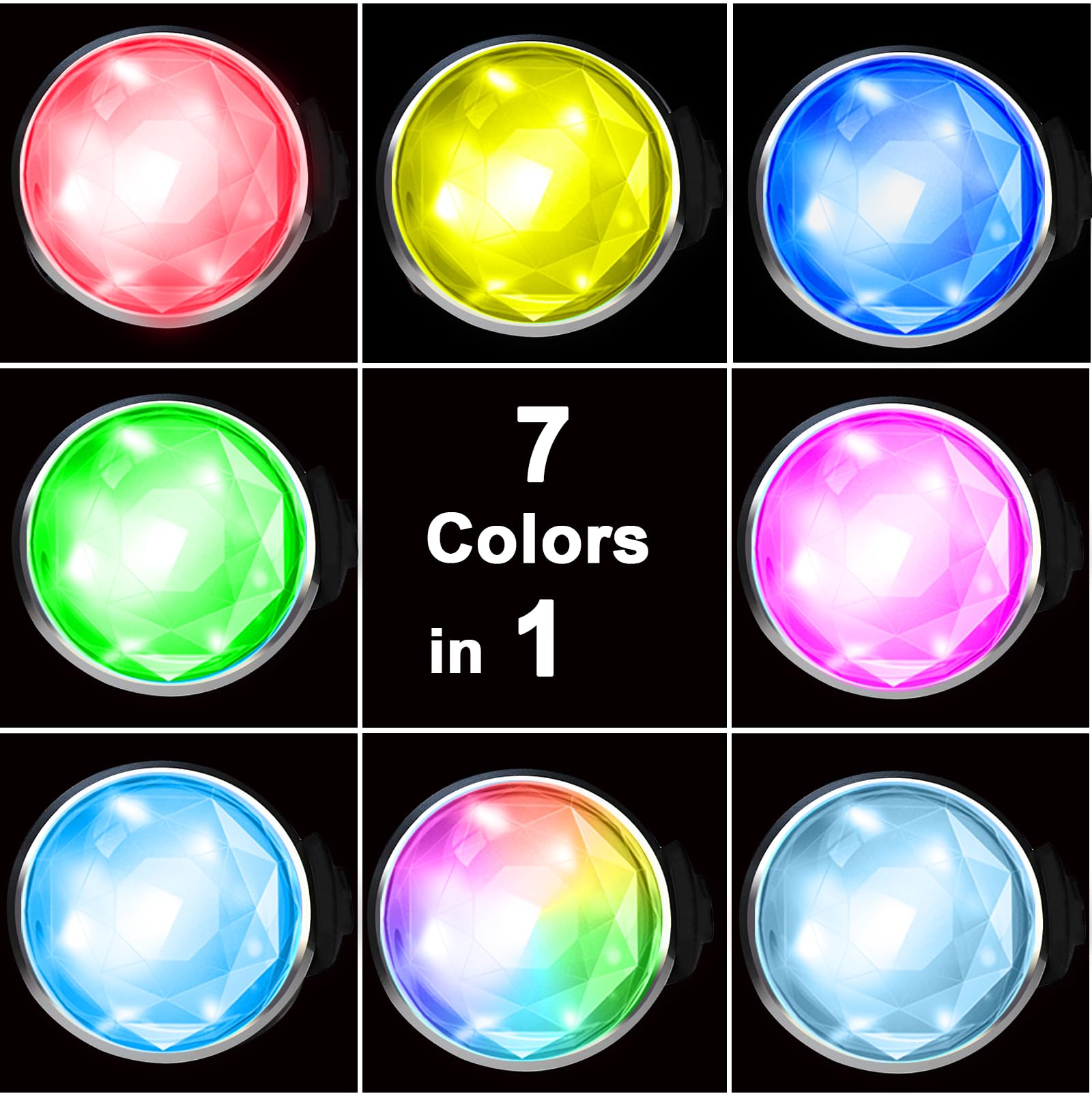 Tubasion color-changing dog light with cycling RGB for standout nighttime walks.