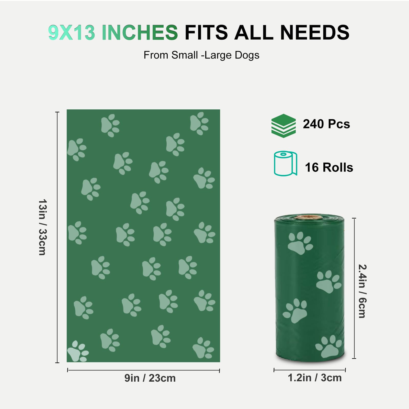 Tubasion leak-proof dog poop bags closeup shows tear resistance during cleanup.
