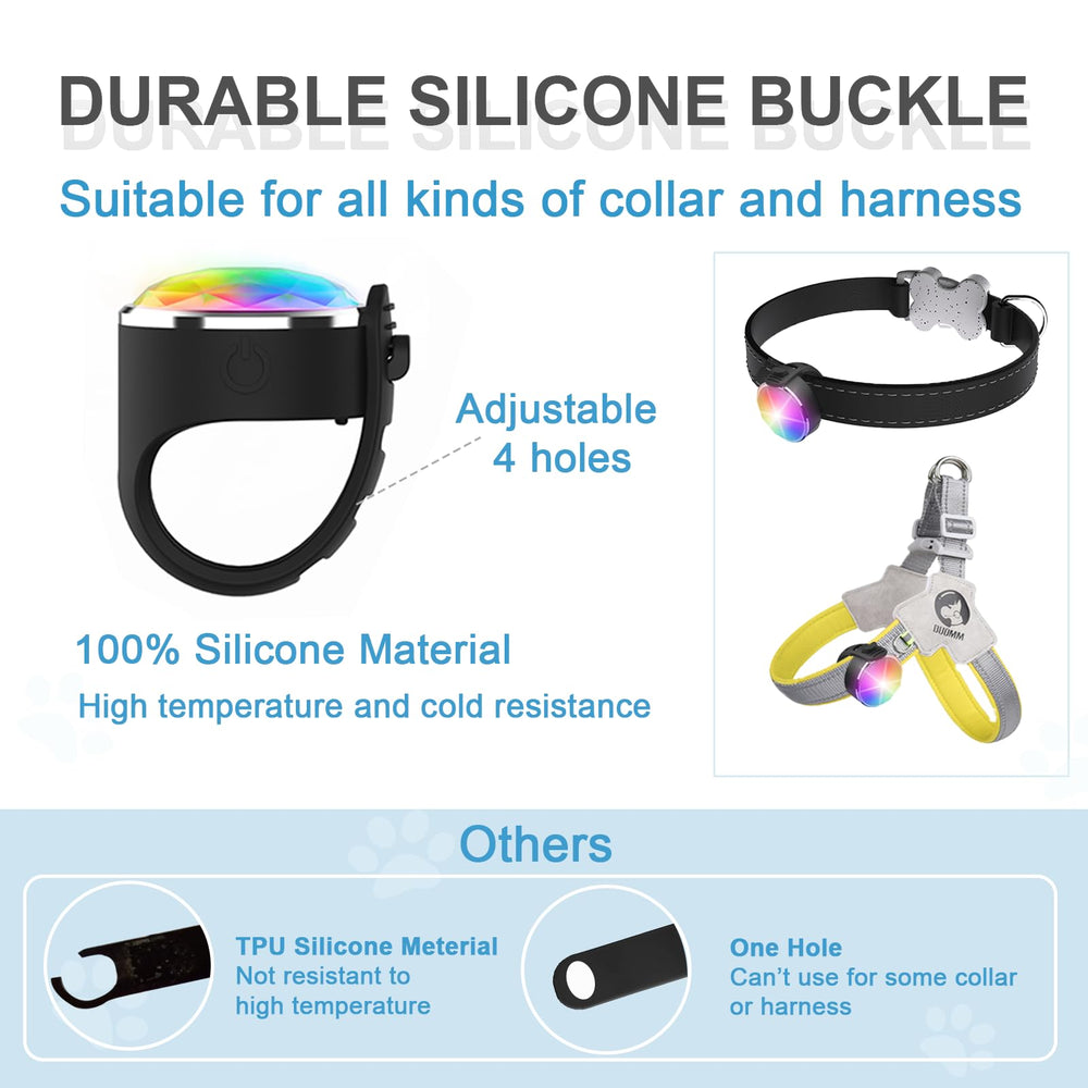 Tubasion lightweight collar light adds minimal bulk for small dogs.