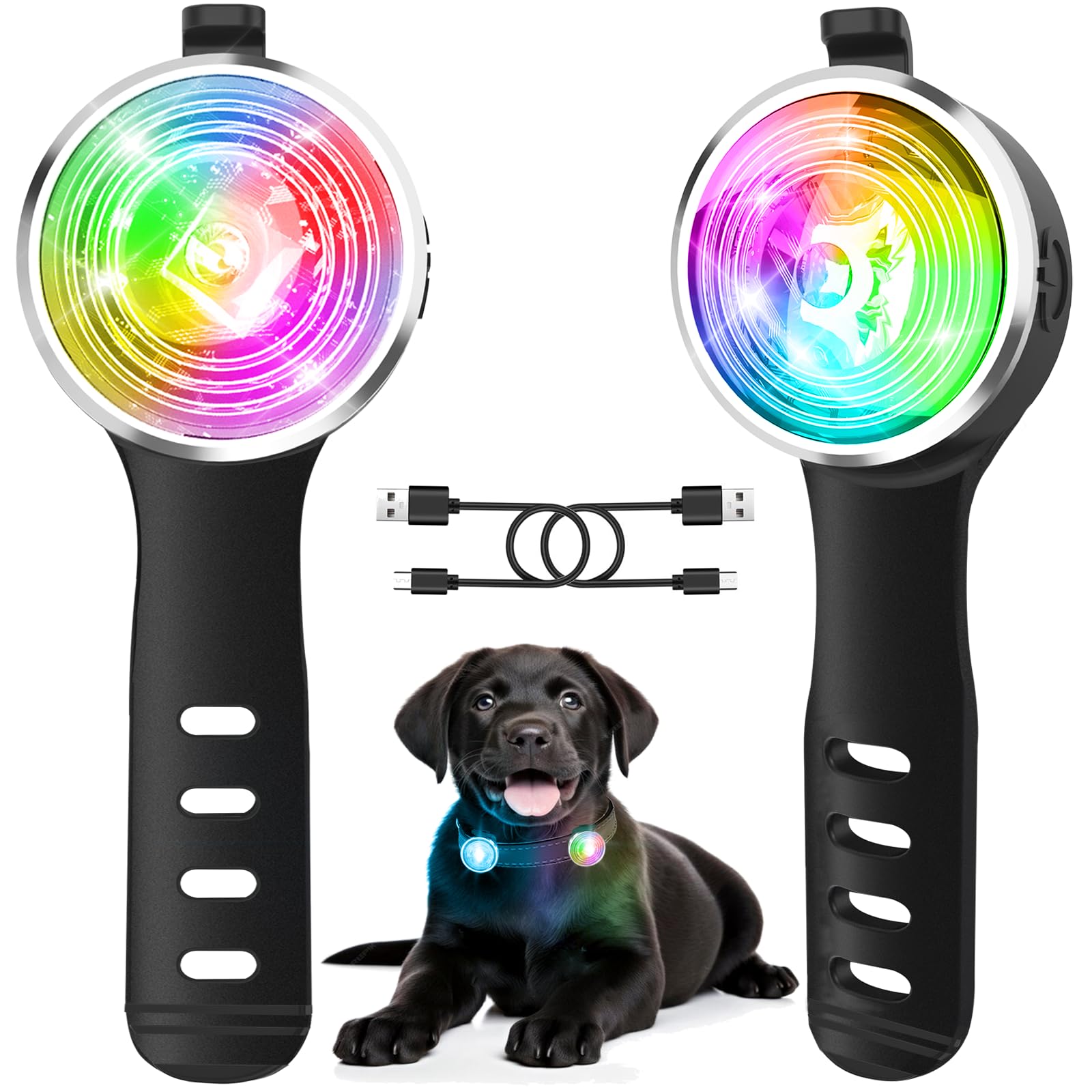 Tubasion two-pack dog lights in packaging highlight safe night walks