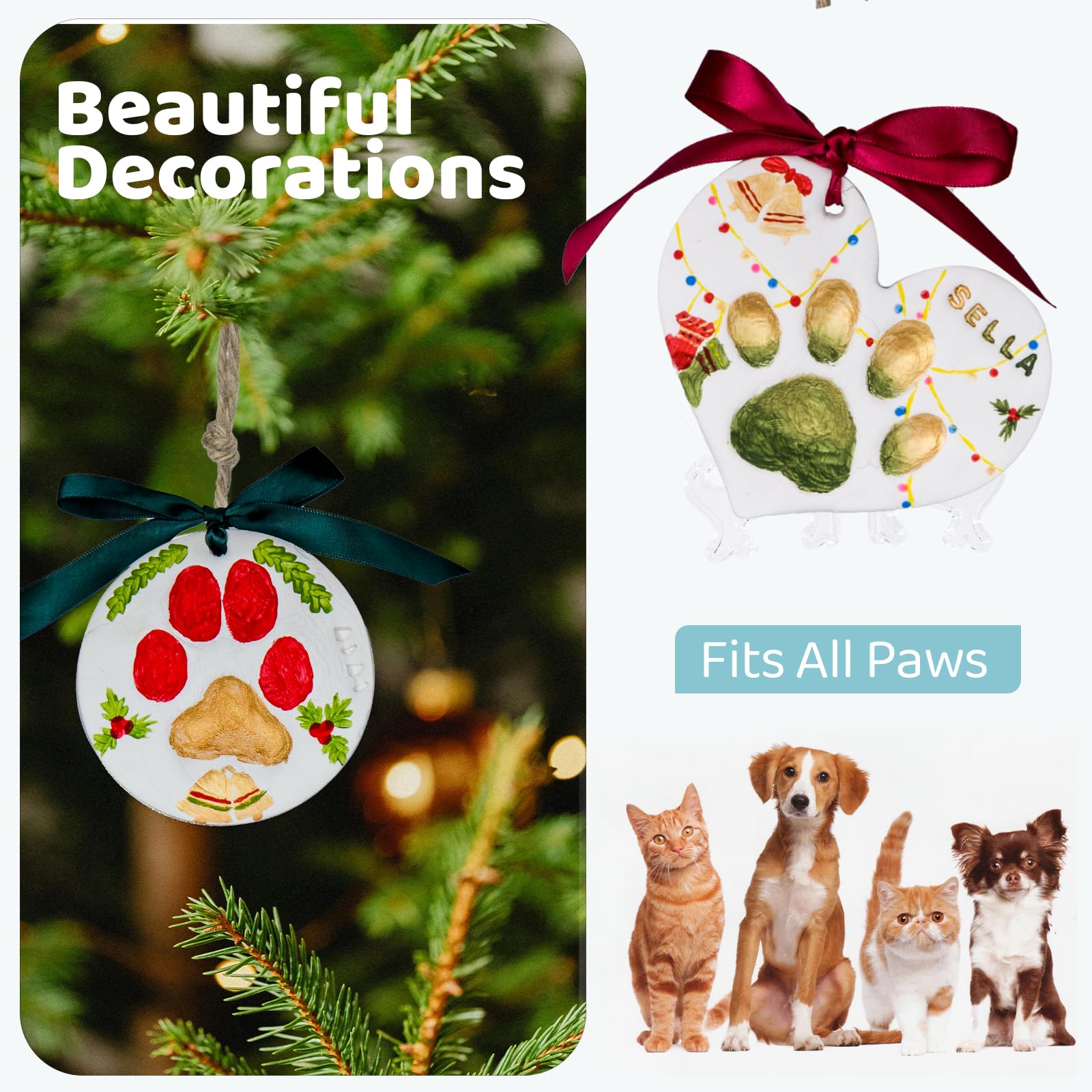 Kit de huellas de masa Tubuui para gatos, regalo sentimental.