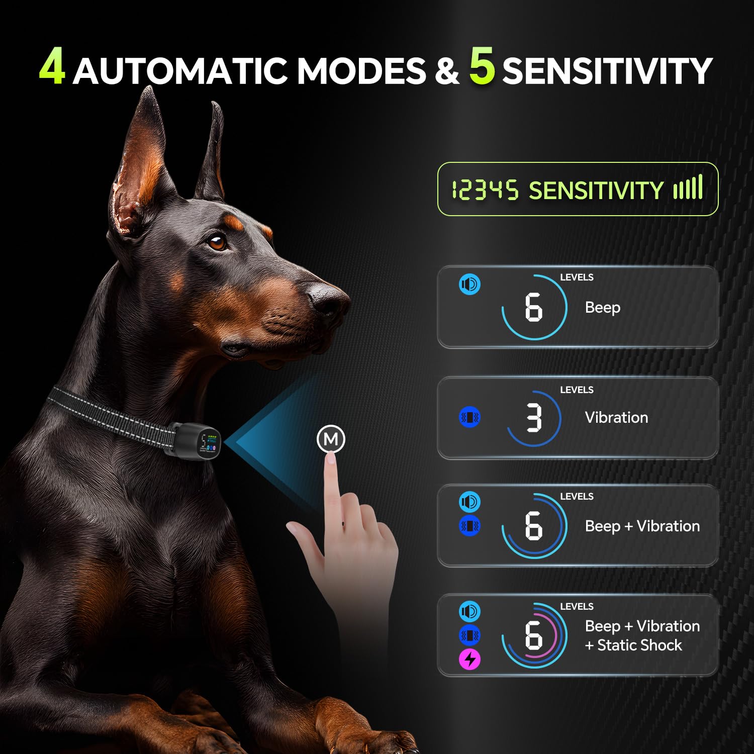 Soft nylon strap on Tucnkac collar provides comfortable fit for dogs 8–150 pounds.