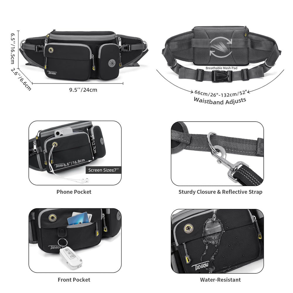 TUDEQU 4-in-1 dog walking belt reflective details boost night safety.