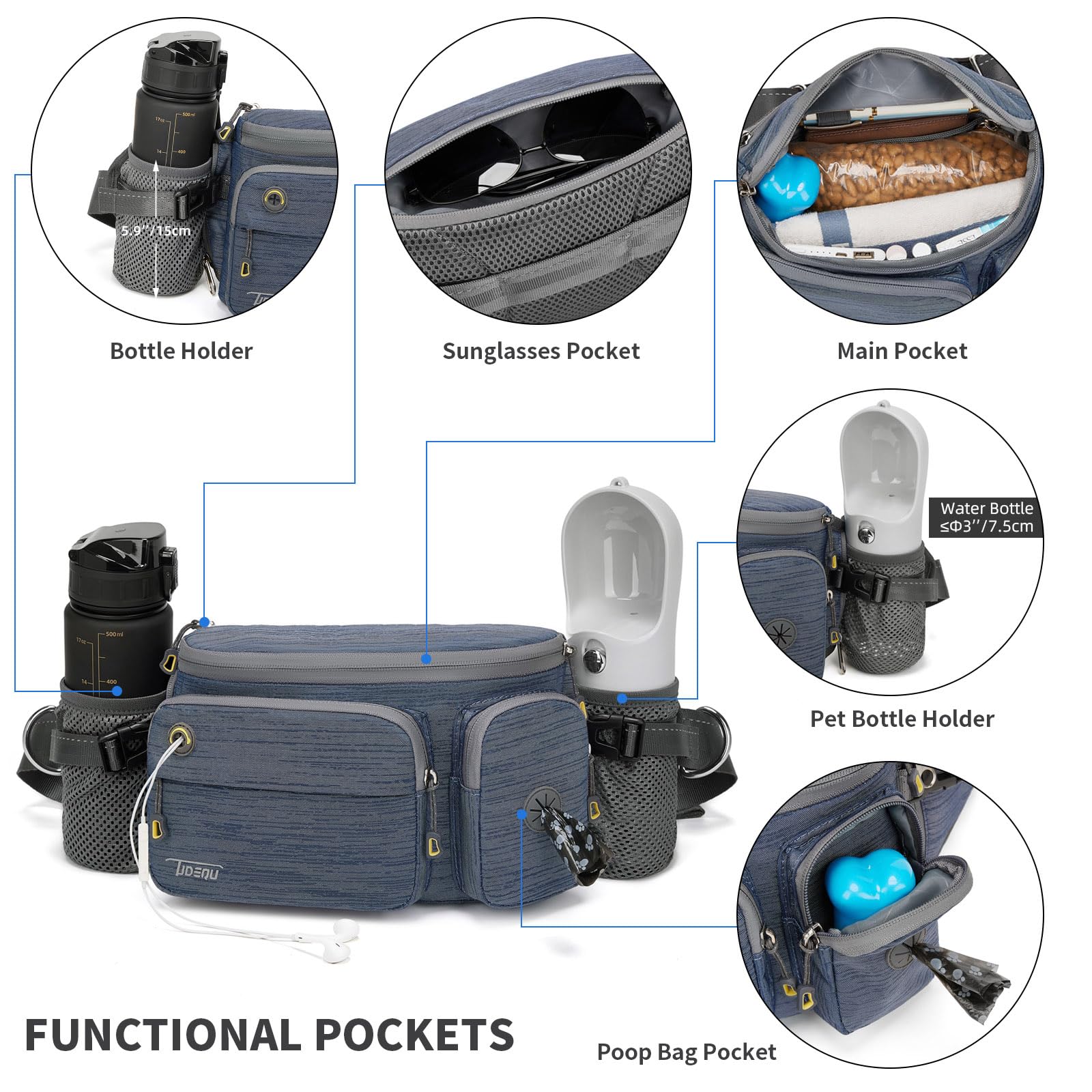 TUDEQU sunglasses pocket on top keeps sunglasses secure during runs.