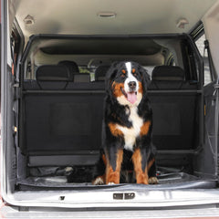 Tuenort dog car barrier 50-inch width enables universal backseat fit.