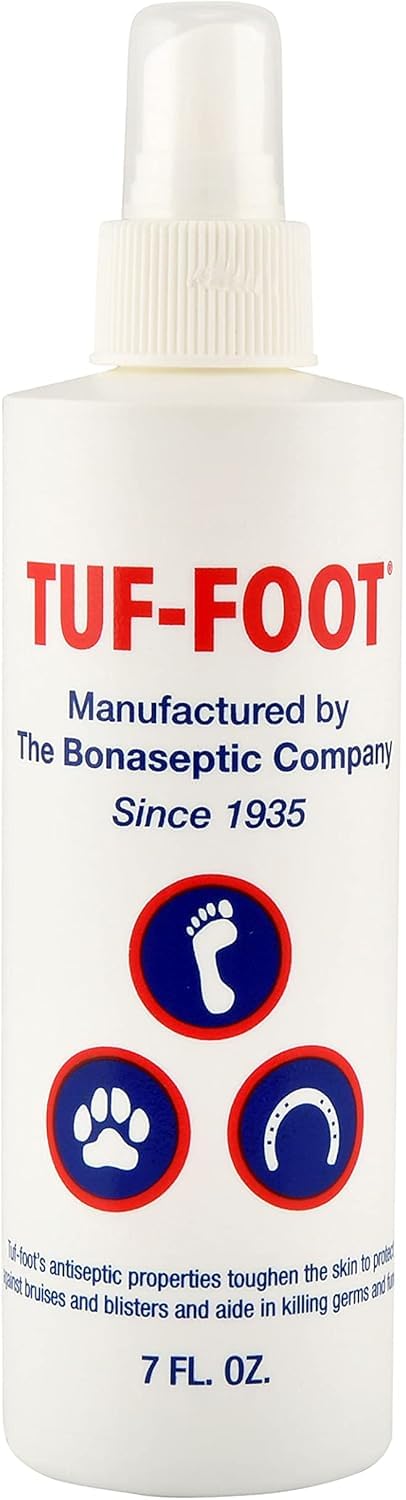 TUF-FOOT dog paw liquid bottle 7oz for protecting paws during outdoor adventures.