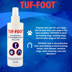 TUF-FOOT lick-safe application aids gentle, pet-safe protection after use.