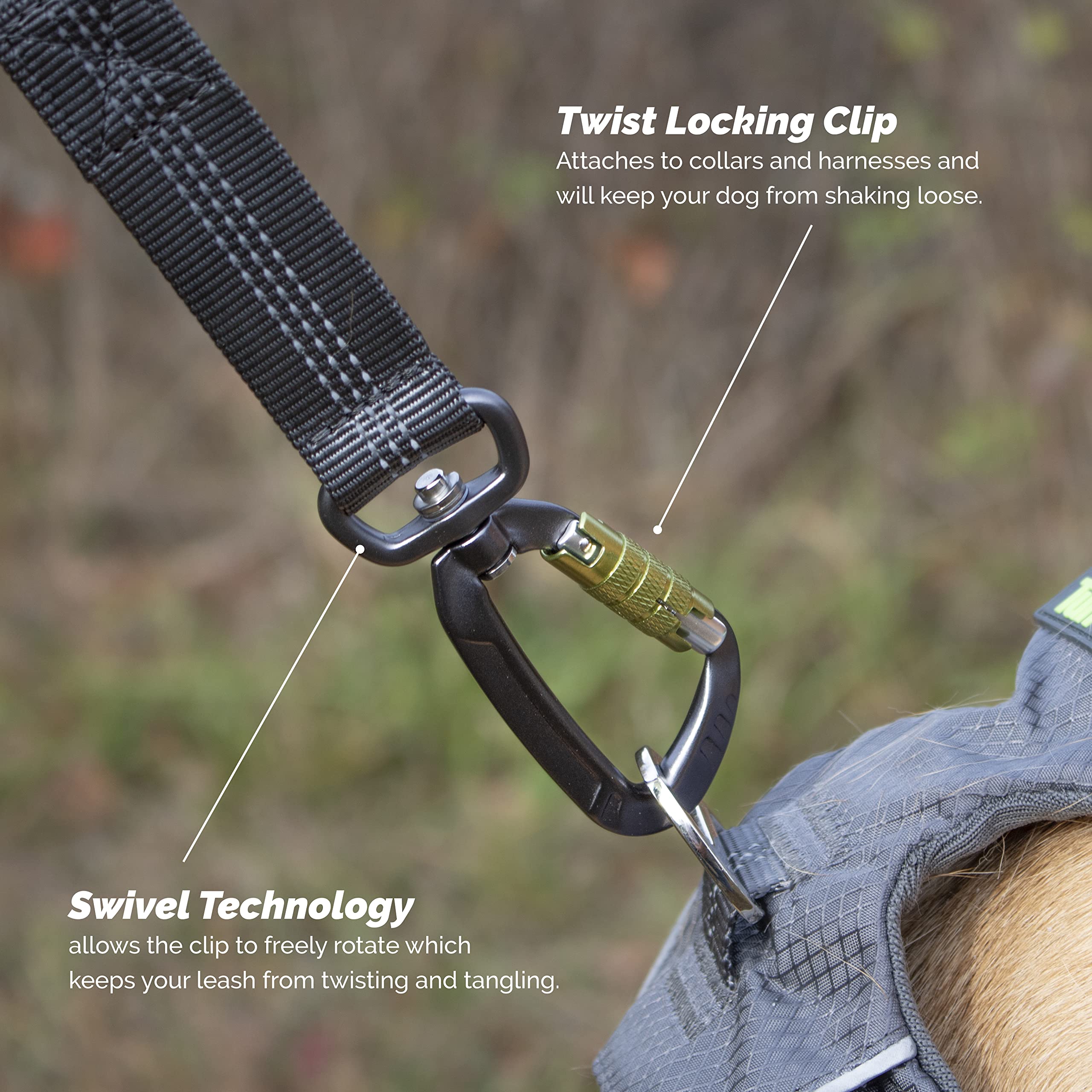 Tuff Mutt adjustable waist belt provides secure, comfortable fit for runs.