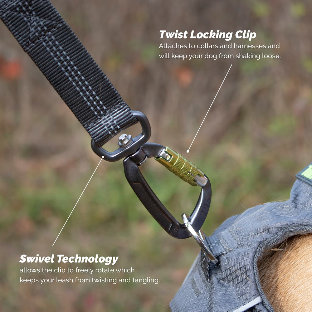 Tuff Mutt adjustable waist belt provides secure, comfortable fit for runs.