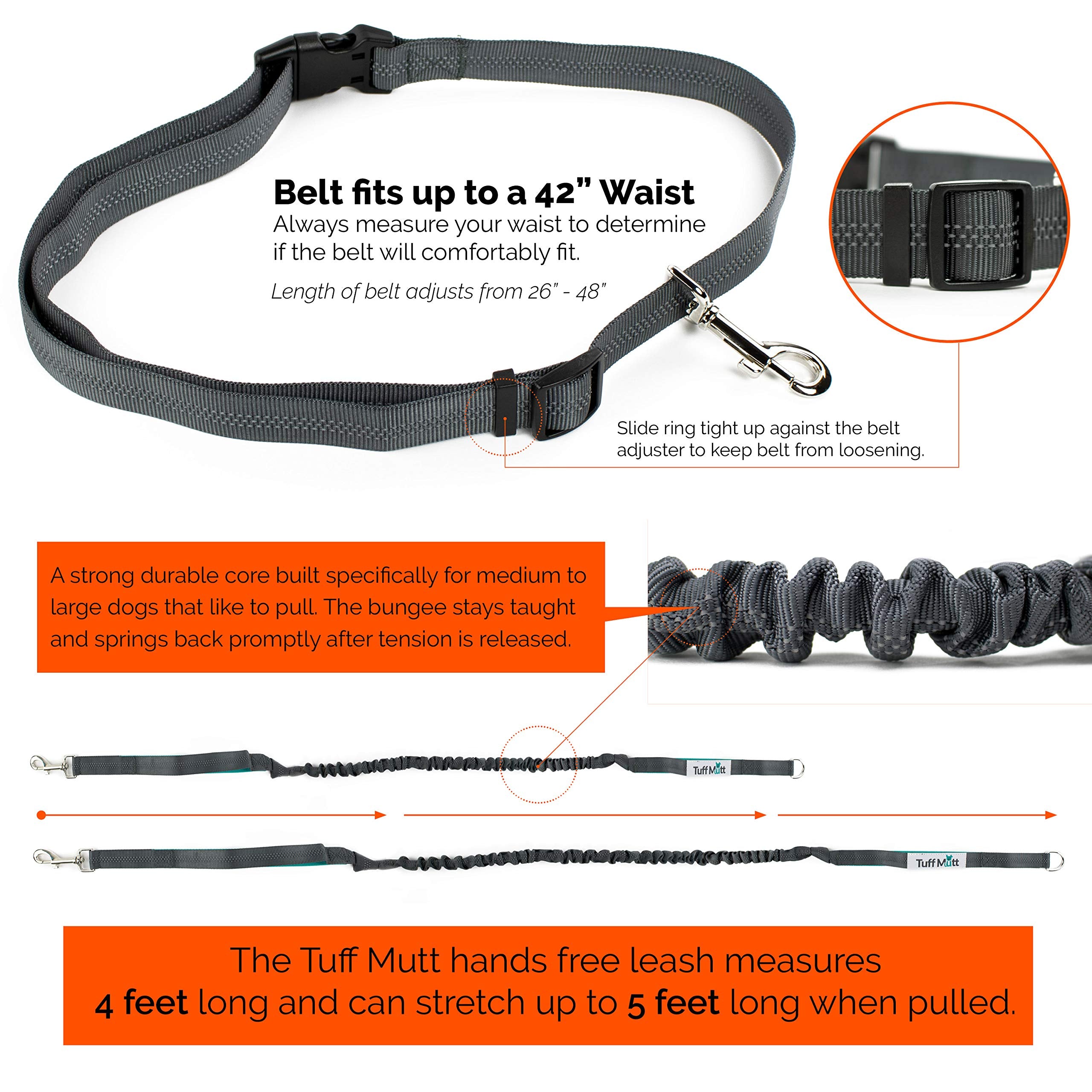 Tuff Mutt four-foot lead extended for a wider range of motion.