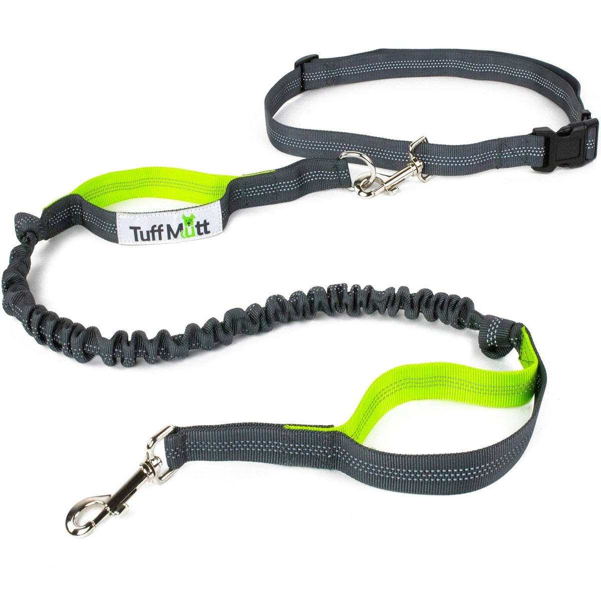 Tuff Mutt hands free leash belt clip demonstrates smooth glide for comfortable runs