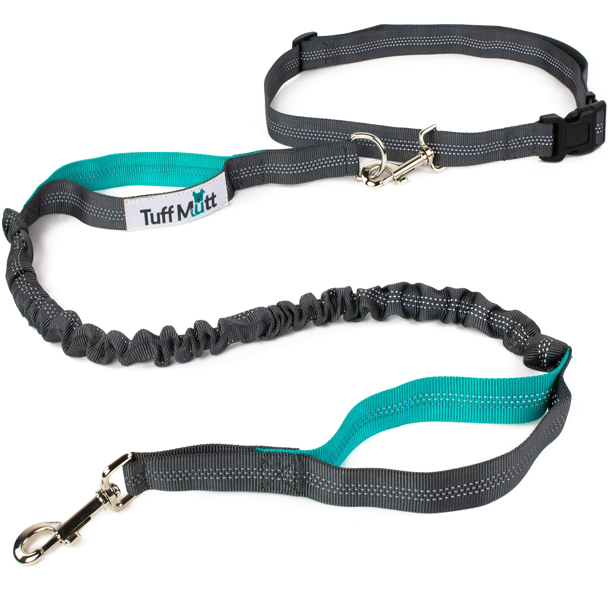 Tuff Mutt Hands-Free Waist Leash clip shows smooth glide for hands-free control.