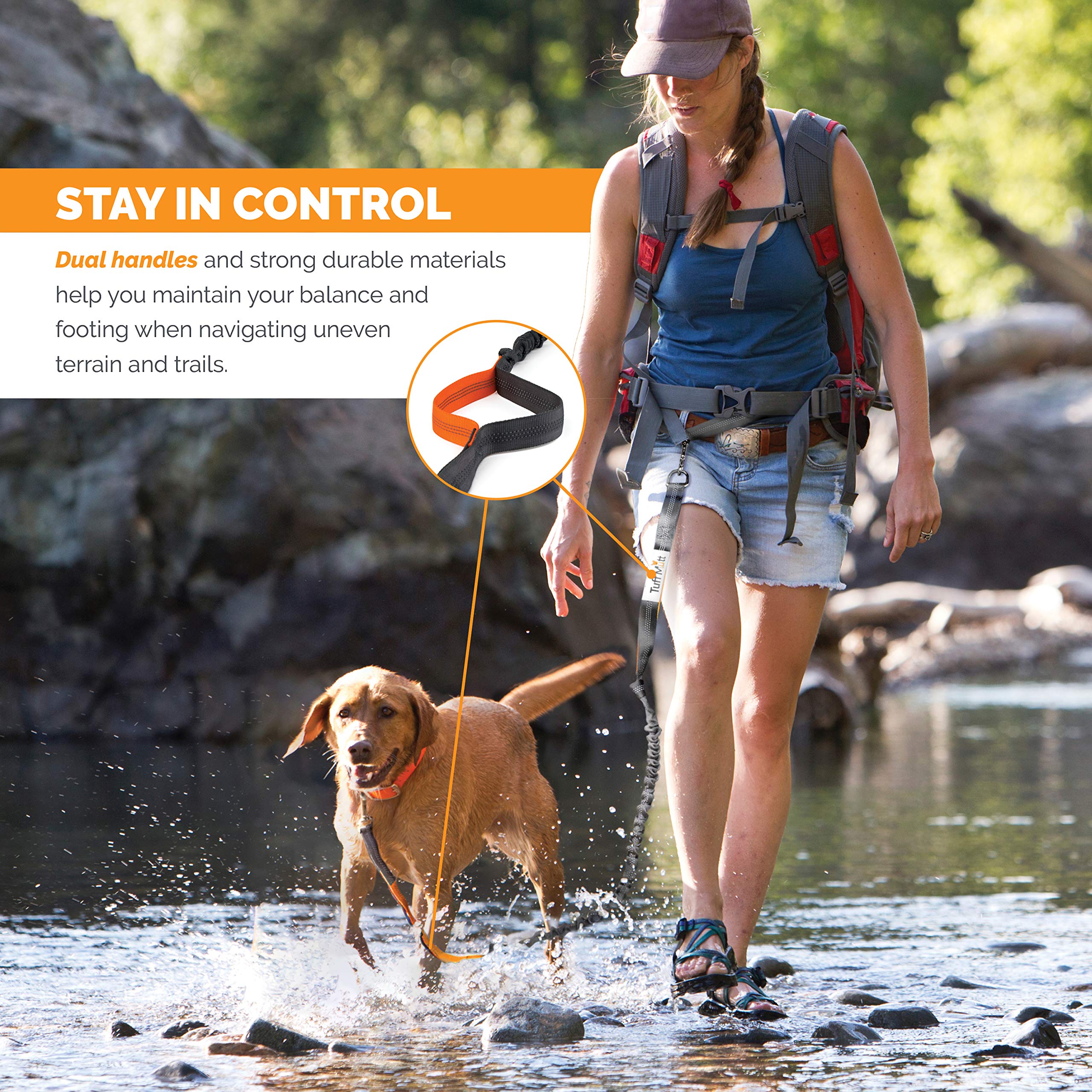 Tuff Mutt Hands-Free Waist Leash comfortable belt improves all-day wear.