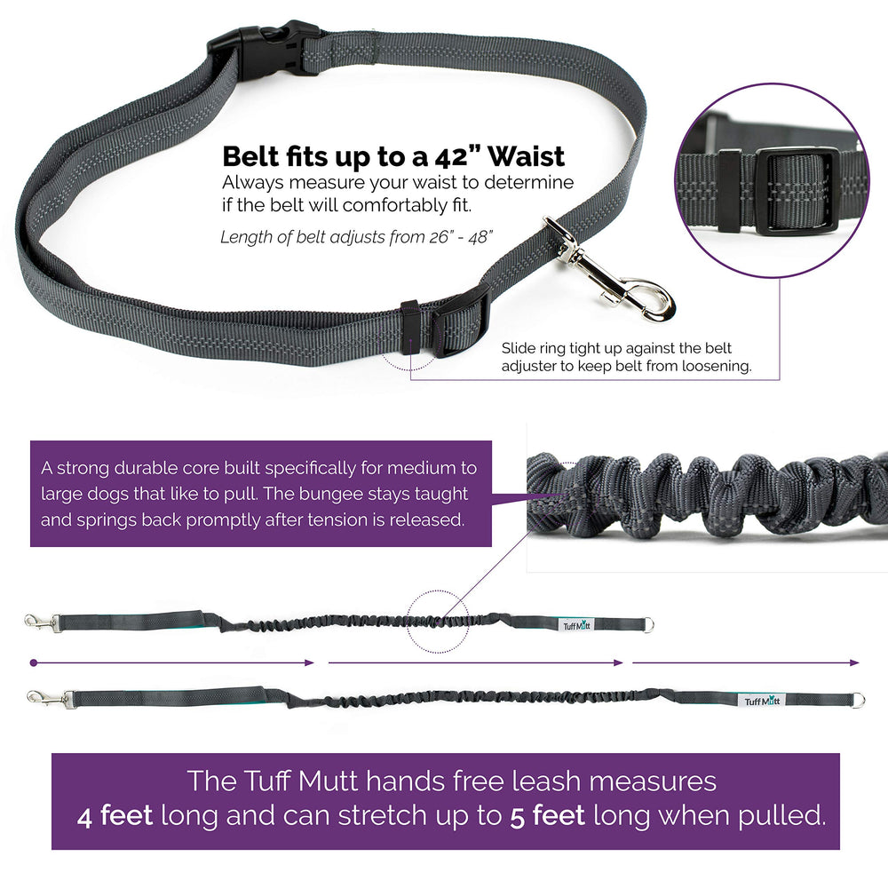 Tuff Mutt large dog-ready leash supports stronger pulling dogs.